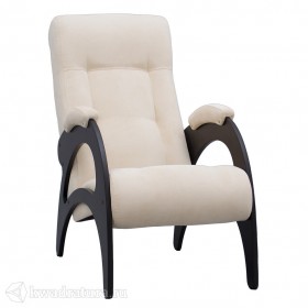 Кресло для отдыха Неаполь Модель 9 без лозы (Венге-эмаль/Ткань Ваниль Verona Vanilla) в Мазульском - mazulskij.katalogmebeli.com | фото