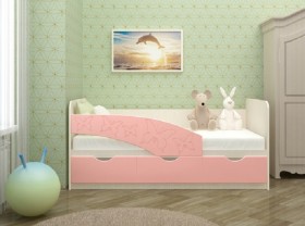 Кровать Бабочки 1,6м (Розовый металлик) в Мазульском - mazulskij.katalogmebeli.com | фото