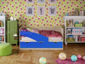 Кровать Бабочки 2,0м (Синий матовый) в Мазульском - mazulskij.katalogmebeli.com | фото
