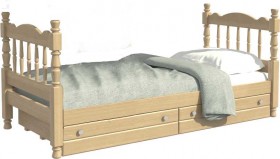 Кровать одинарная Аленка из массива сосны 800*1890 Сосна в Мазульском - mazulskij.katalogmebeli.com | фото